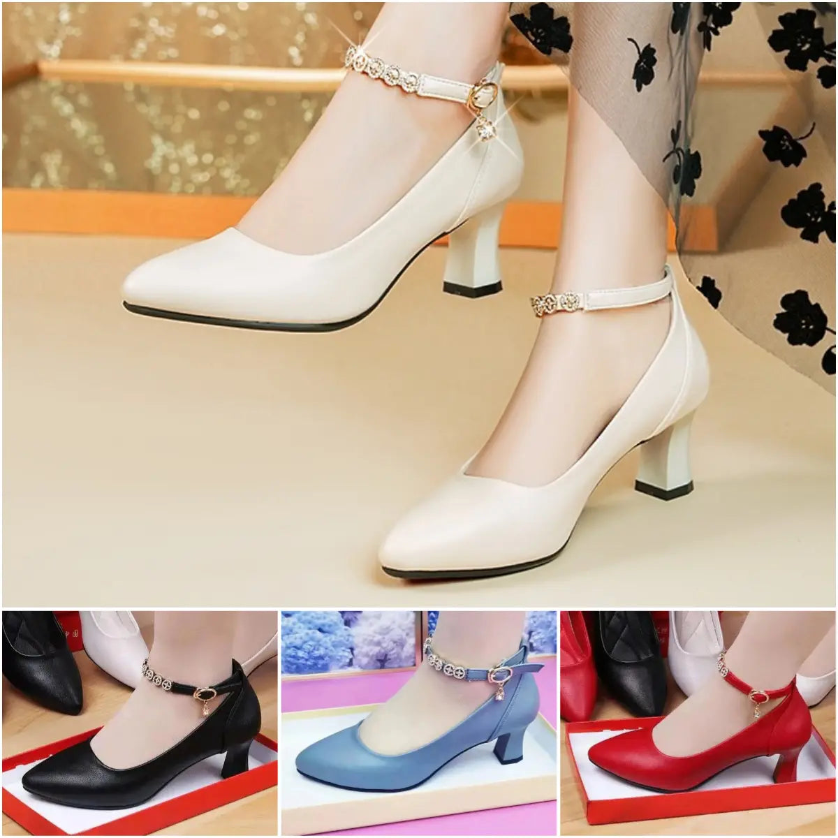 ✨👠【35-40】Nowe letnie modne buty na obcasie z miękką podeszwą 2025