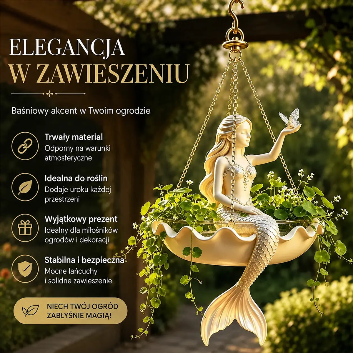 ✨ Zamień swój ogród w bajkę! Dekoracyjna wisząca doniczka z artystycznym, bajkowym wzorem! 🌸🧚‍♀️