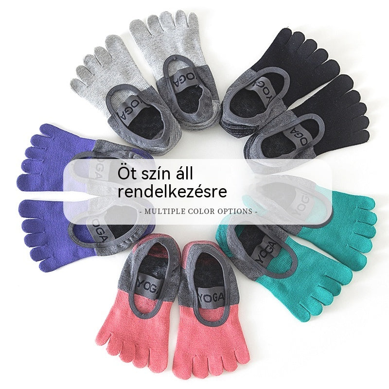 🦶【5 pár】🧘Pilates professzionális csúszásgátló ötujjú zokni: Lélegző fitnesz zokni minden évszakra, alkalmas padlóra és jógára🧦