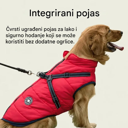 🐱🐶❄️ Topla i izolirana jakna posebno dizajnirana za mačke i pse - vodoodbojna, s reflektirajućim elementima i integriranim remenom za prsa; veličine se kreću od S do 5XL.