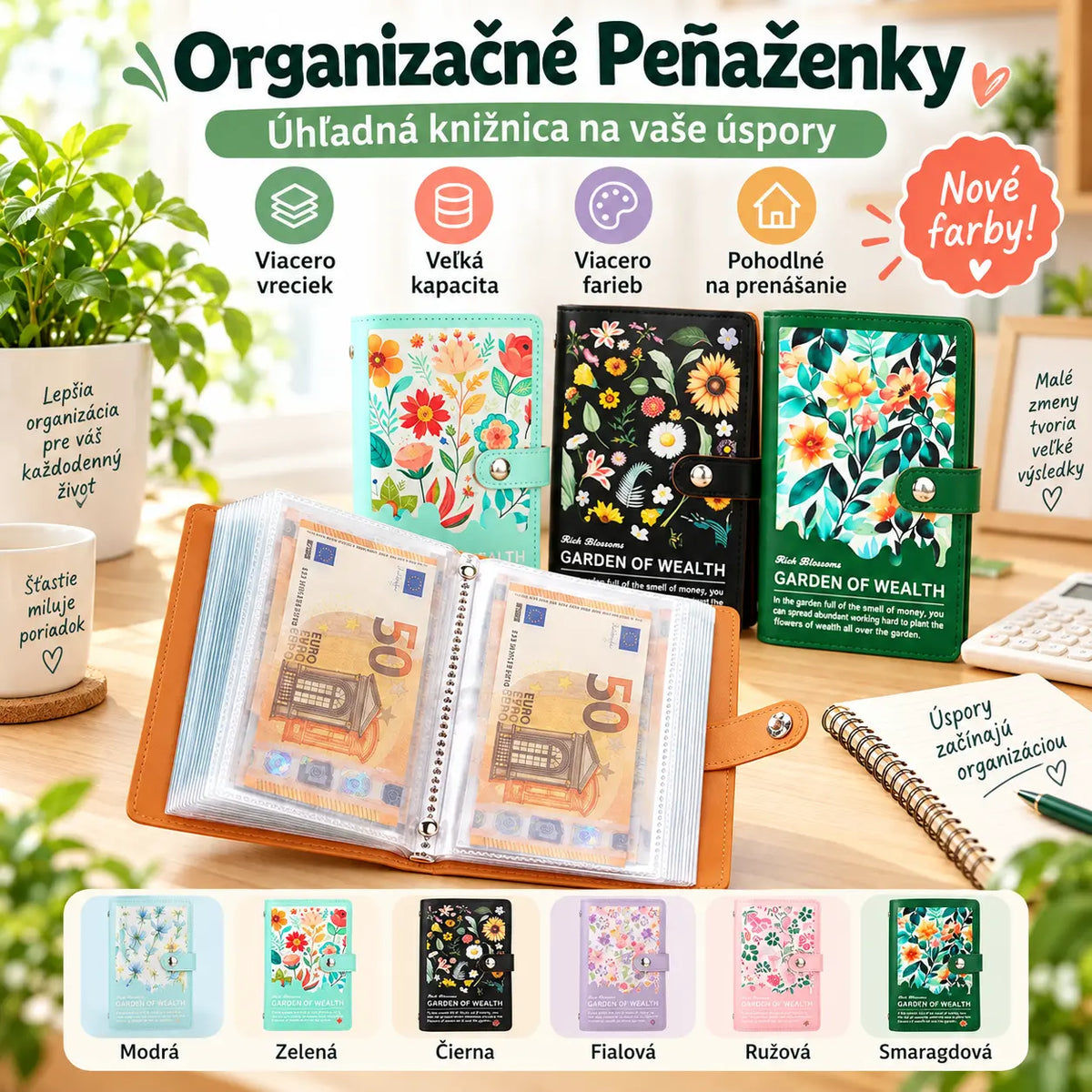 ✨📓🔄Vodotesné vrecko na hotovosť 😍 Praktická a prenosná veľkosť 👍 Nevyhnutné na správu rodinných financií