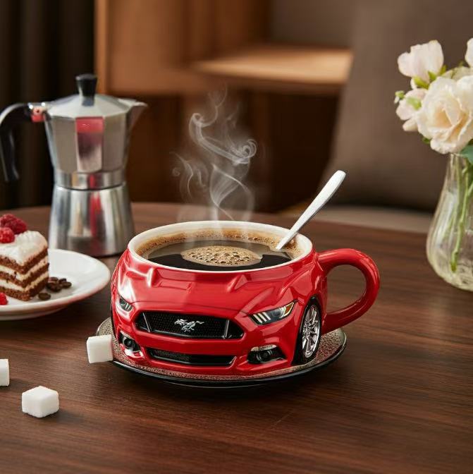 🔥【80%OFF】☕☕Sportautós kávésbögre 304-es rozsdamentes acél maggal, gyantával