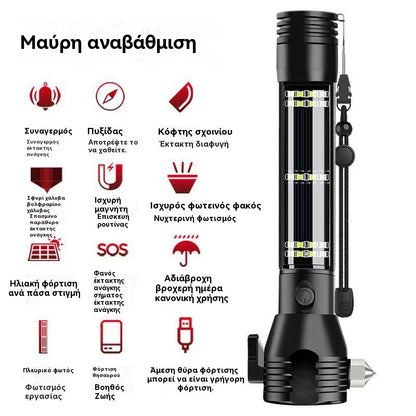 🔥 Ponuka platí len po obmedzenú dobu 🔥🔨 Multifunkčné bezpečnostné kladivo do auta so zabudovanou baterkou a rôznym náradím na prežitie