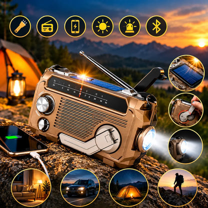 【45% OFF】Radio de emergencia portátil con carga manual y luz LED