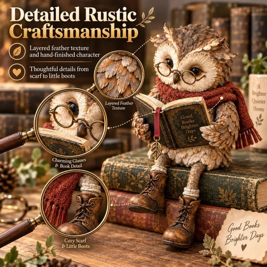 💥 50% zľava po obmedzenú dobu! 🦉 Rozkošná figúrka čítajúcej sovy