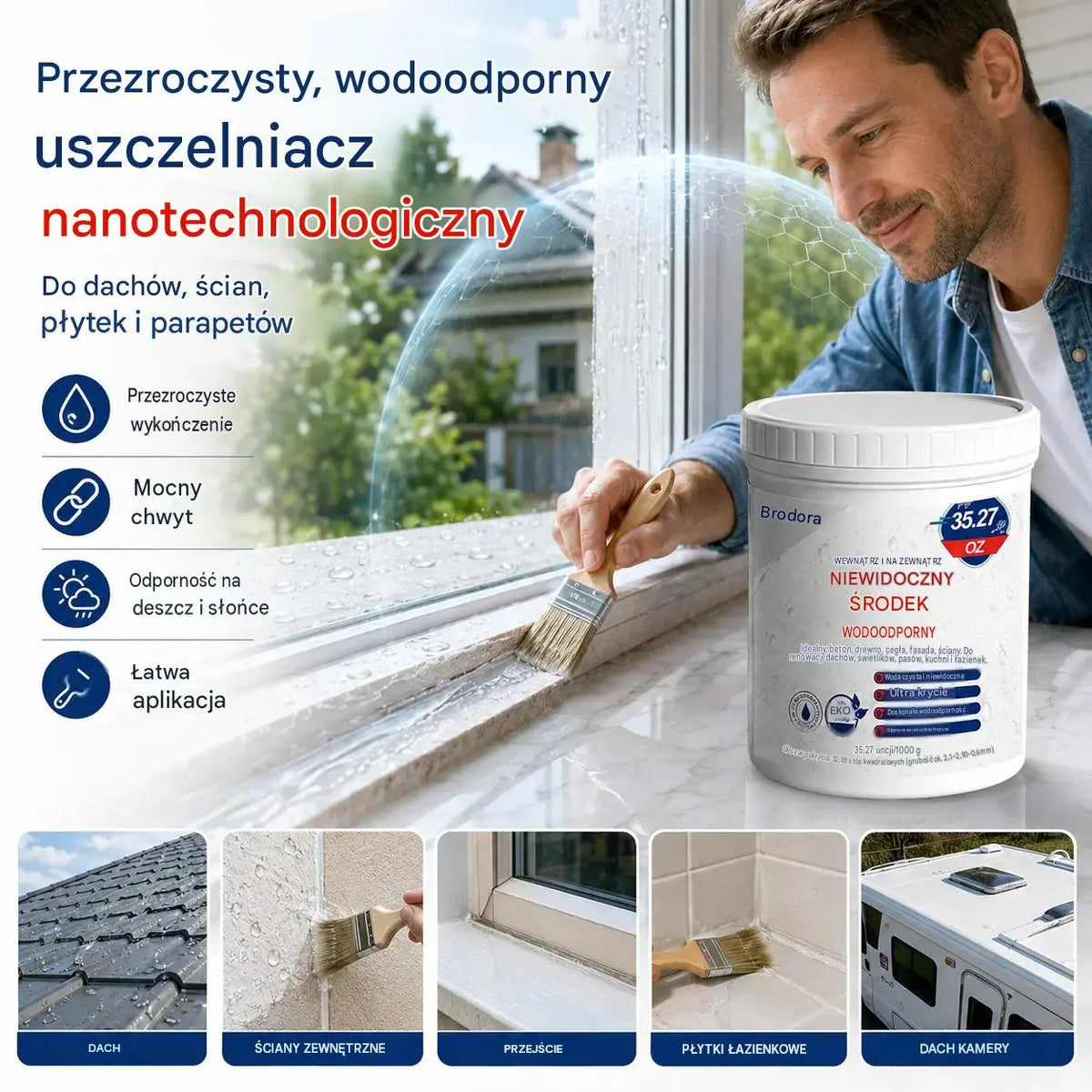 🔧✨🏠 Przezroczysty, wodoodporny uszczelniacz, który wypełnia szczeliny i pęknięcia. Nadaje się do drewna, płytek, szkła i metalu! 💪