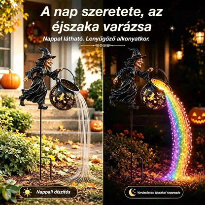 🧙‍♀️🎃 Boszorkány kerti lámpa, felejthetetlen Halloween hangulat!