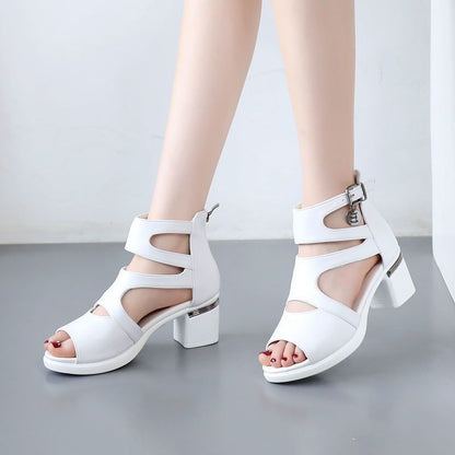 🥰Най-ниска цена за ограничен период от време✨✨【35-41】👠Нови летни сандали с дебели токчета и отворена рибена уста