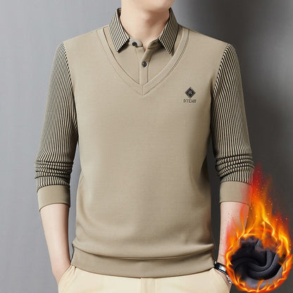 🔥👔【M-4XL】Férfi prémium kasmír kétrészes ing szett