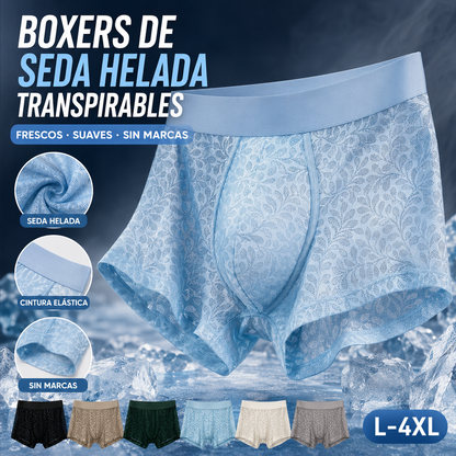 【L-4XL】Pánské síťované spodní prádlo Ice Silk, pro větší velikosti, prodyšné.