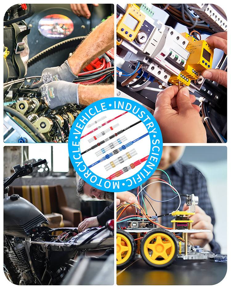 ⚡【100 unidades】Conectores termorretráctiles con anillo de soldadura: conexión de cables rápida, impermeable y segura.