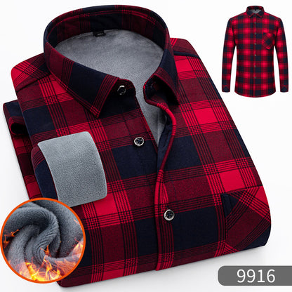 🔥【Zľava 50 %】👔【L-5XL】Teplá košeľa s dlhým rukávom