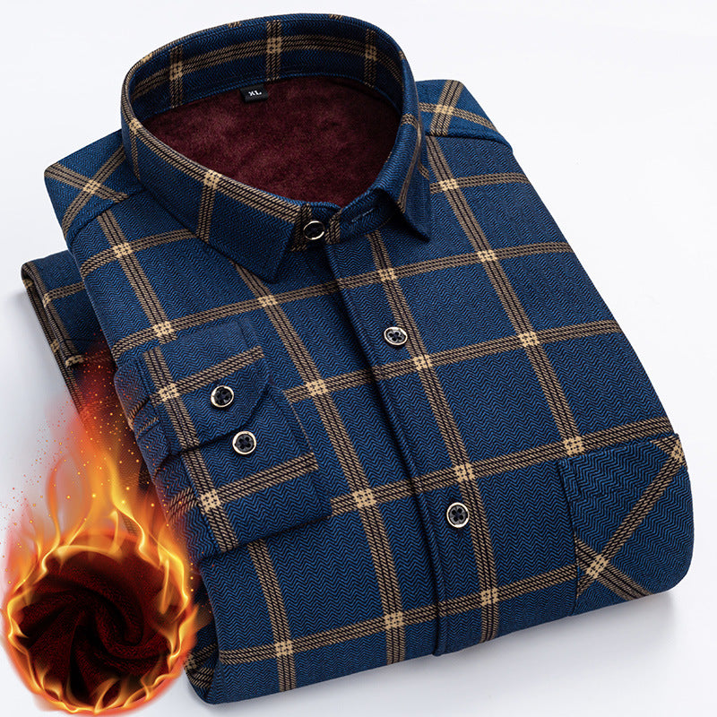 👔【L-5XL】Az új, kétoldalas bársony thermo ing őszi és téli viseletre, divatos és sokoldalú.