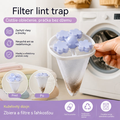 🌀6 kusov 22 €✨ Plávajúci filter do práčky – Zachytáva vlákna, vlasy a zvieracie chlpy pri každom praní 🧺
