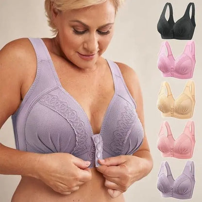 🌸 50% kedvezmény – korlátozott ideig! 💖[Vásárolj 1-et, kapsz 1-t ingyen] Pamut melltartó, elöl záródó kialakítással ✨ Könnyen viselhető, puha és tartást adó, kényelmes egész nap.