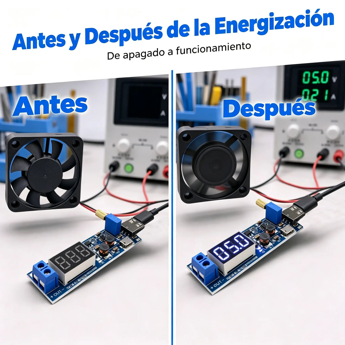 🔌【Micro USB interfész + C típusú interfész】💻 Állítható USB tápegység – 5 V-os többkimenetes feszültségnövelő szabályozó (3,3–24 V) | Asztali tápegység minden típusú eszközhöz 🔋