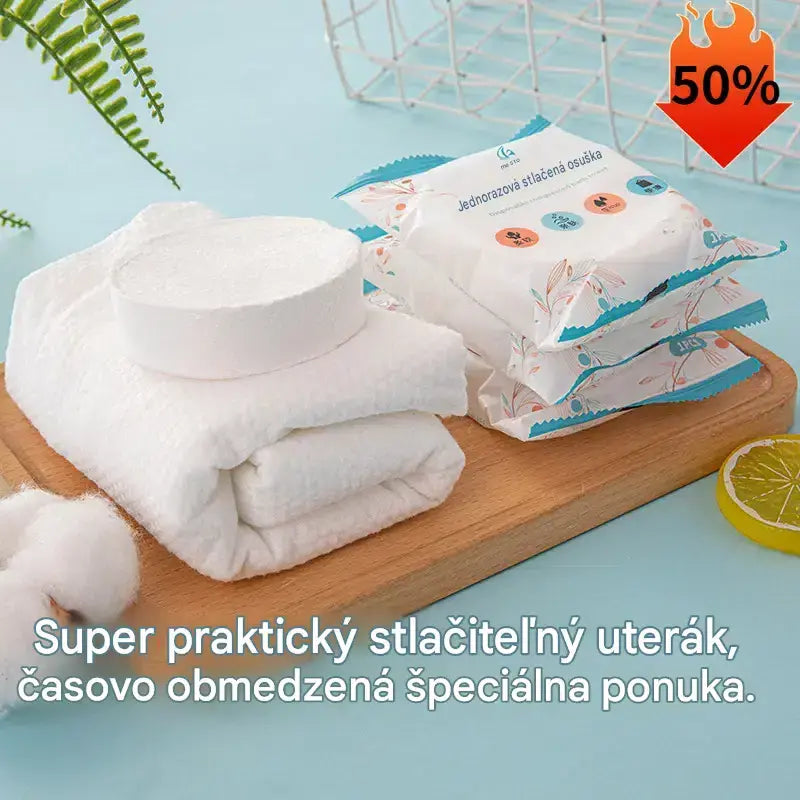 【2 balenia】Jednorazové stlačené uteráky, prenosné cestovné uteráky na tvár, hrubé kúpeľňové uteráky (na mokré aj suché použitie), cestovné doplnky