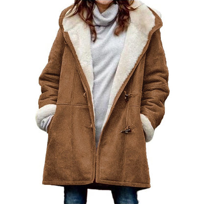 🥼🐏💖【Új téli kollekció – 50% kedvezmény】【S–5XL】2026-ös stílusos és meleg női velúr dzseki gyapjúbéléssel – lezser téli kabát