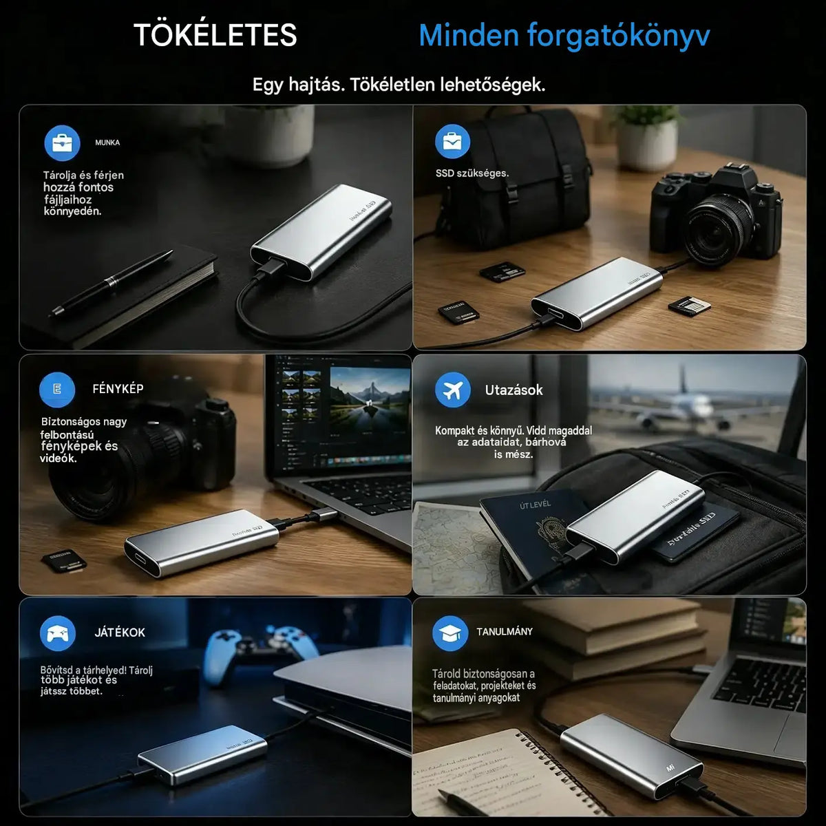 Utolsó nap, amikor 50%-ot spórolhatsz - Hordozható külső SSD - Védd meg fotóidat, videóidat és fontos fájljaidat.