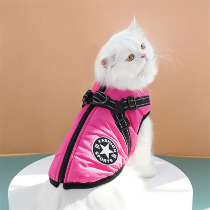 🐱🐶❄️Teplá zateplená bunda pre psov a mačky – vodeodolná, s reflexnými prvkami a integrovaným postrojom. Veľkosti S-5XL pre všetky plemená! ✨