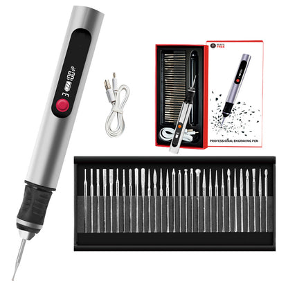 【1 gravírovací stroj + 30 brusných hlav】 1 sada 30€】Dobíjecí, dlouhotrvající, multifunkční lithium-iontové gravírovací pero na nehty a elektrické leštění