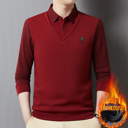 🔥👔【M-4XL】Férfi prémium kasmír kétrészes ing szett