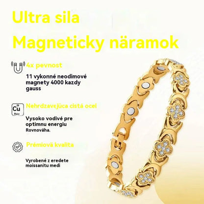 Négylevelű lóhere mágnesterápiás karkötő ✨ — Fedezd fel a stresszoldás 😌 és az életerő fokozásának titkát a mágnesterápia segítségével.