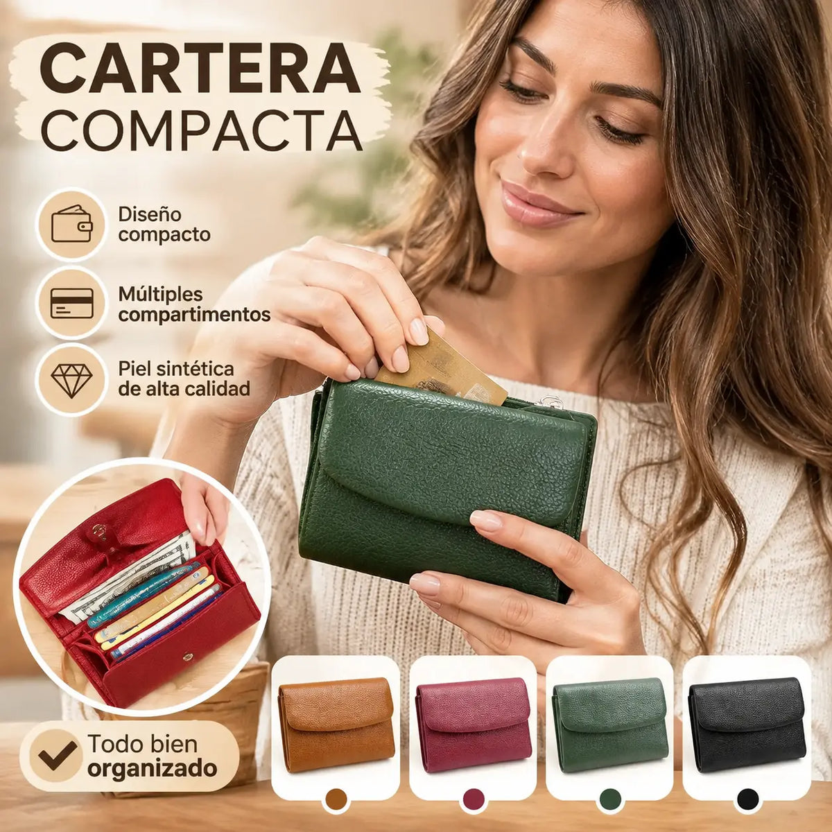 ⏰Cartera unisex Pebble de piel auténtica con protección RFID🔥