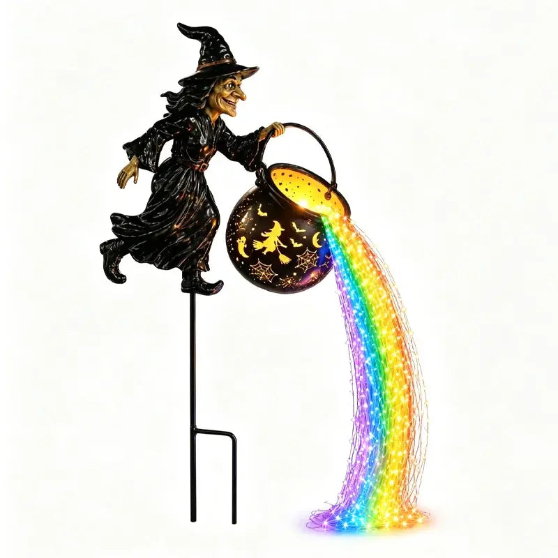 🧙‍♀️🎃 Boszorkány kerti lámpa, felejthetetlen Halloween hangulat!