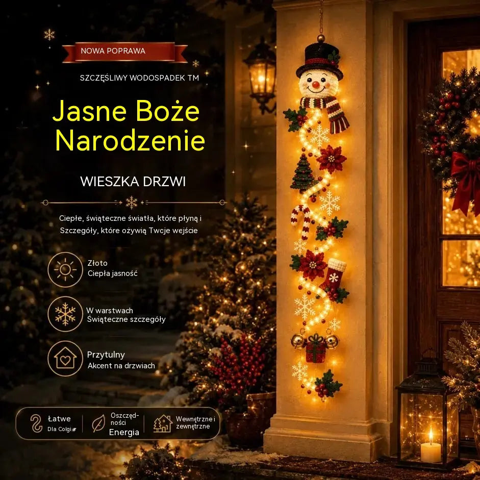 🎄🎃Ostatni dzień! 🎅Ciesz się 49% rabatem na podświetlane świąteczne dekoracje drzwi!