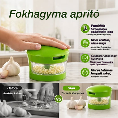 🧄✨ Fokhagyma aprító – másodpercek alatt aprítható, nincs szaga a kéznek, könnyű megnyomni!