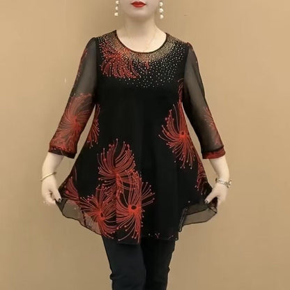 🔥🔥50%OFF【M-4XL】Divatos sifon ing hímzett virágokkal a nők számára 2026