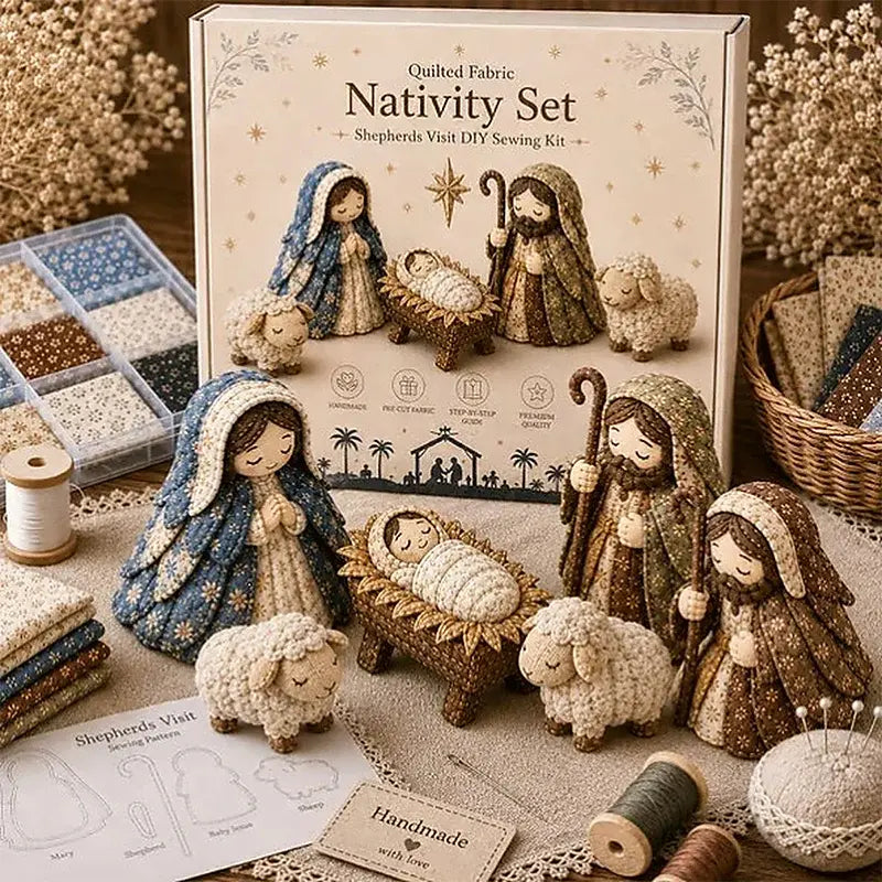 🧵✨ Saját készítésű patchwork betlehem varrókészlet, karácsonyi kézműves készlet, kézzel készített dísz dekorációhoz és ajándékhoz 🎄🎁