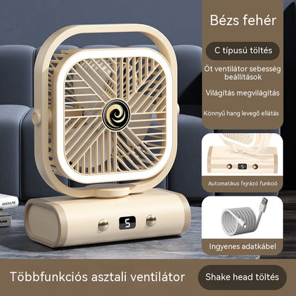 💨 Új, multifunkcionális, csendes ventilátor: fénymegvilágítással és ötféle szélsebesség-beállítással💡