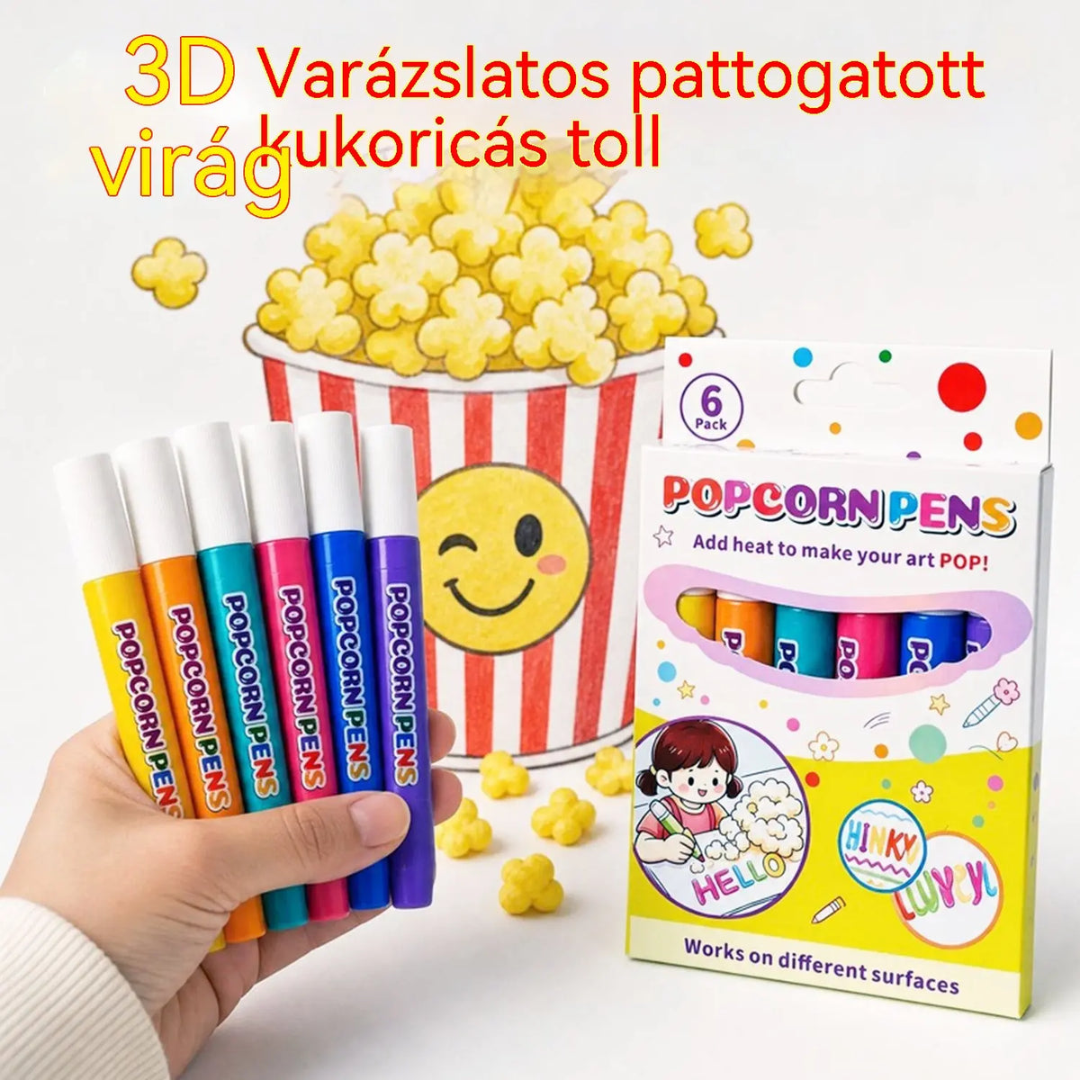 👨‍👩‍👧 3D dombormű művész toll – Biztonságos családi kreativitás ✨