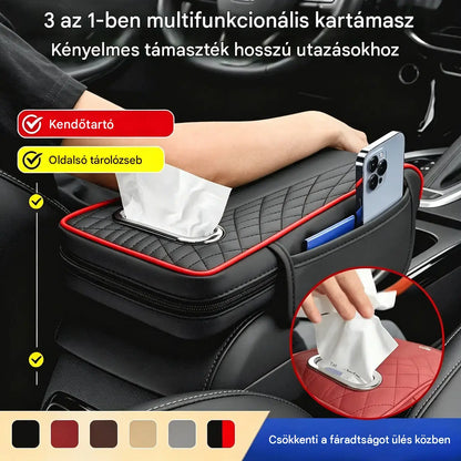 🔥🔥 10900 Ft darabonként 🚗✅ Multifunkcionális bőr autós kartámasz, három az egyben