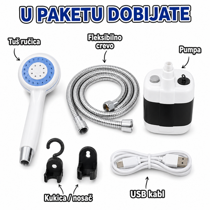 🚿🏕️ Ducha portátil con USB | Disfruta de una ducha refrescante en cualquier momento y lugar | Imprescindible para acampar, viajar o la limpieza al aire libre ✨💧