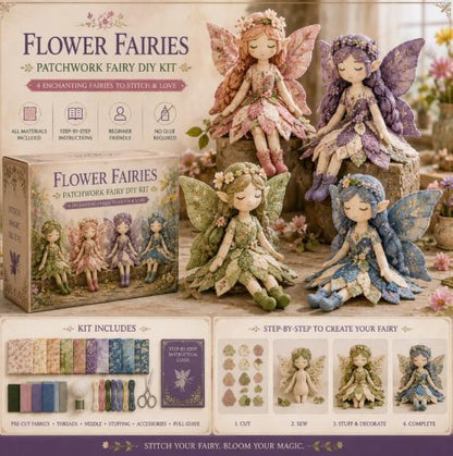🌸50% kedvezmény - Mesebeli varrás sorozat - Saját készítésű patchwork tündérbaba készlet✨👼