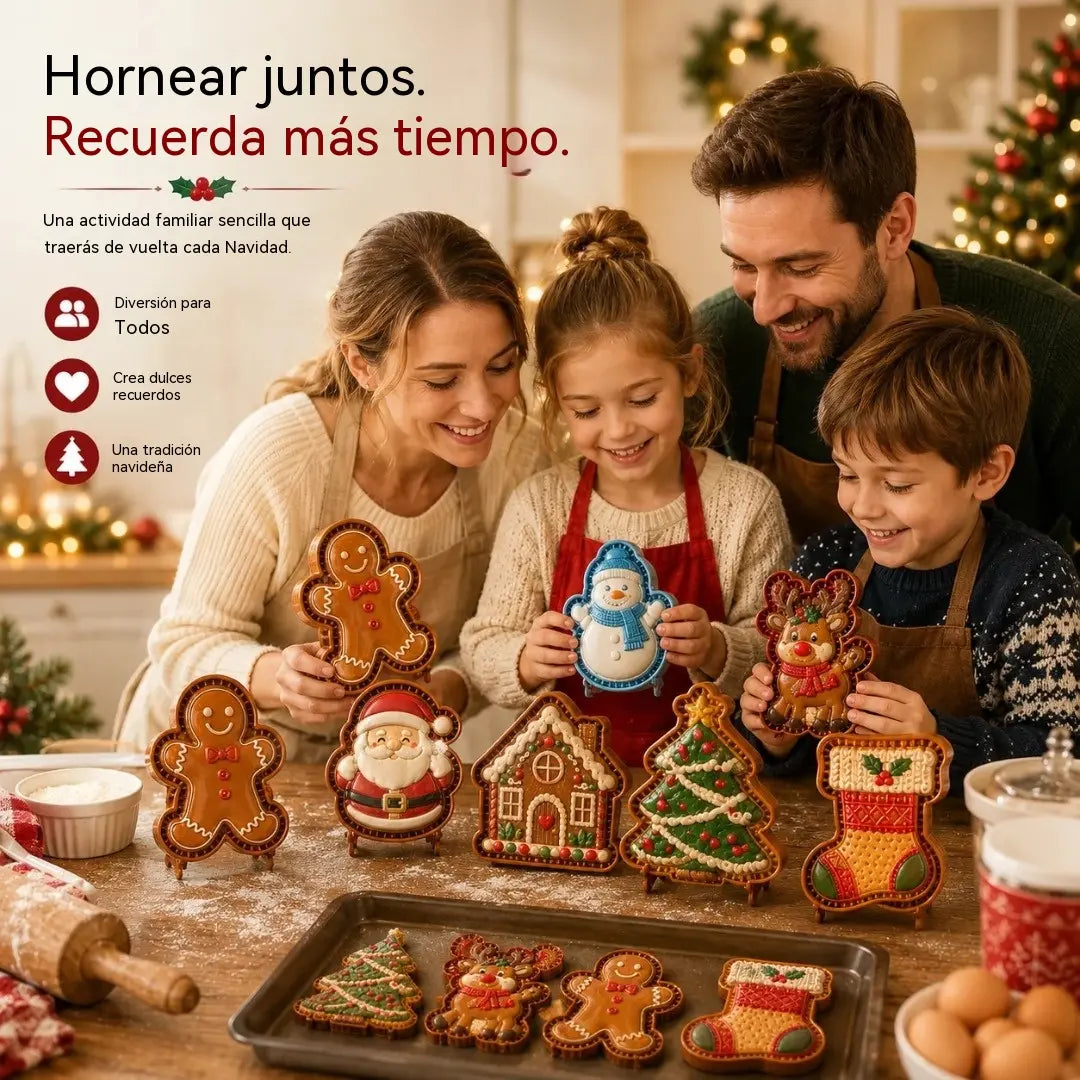 ⌛ 🥧🎄Mini karácsonyi tortaforma-kollekció 9 dizájnnal | 🫎Újrafelhasználható dombornyomott formák részletes karácsonyi torták készítéséhez Mikulás, hóember, rénszarvas és karácsonyfa formájában⛄