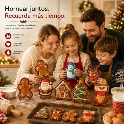 ⌛ 🥧🎄Mini karácsonyi tortaforma-kollekció 9 dizájnnal | 🫎Újrafelhasználható dombornyomott formák részletes karácsonyi torták készítéséhez Mikulás, hóember, rénszarvas és karácsonyfa formájában⛄