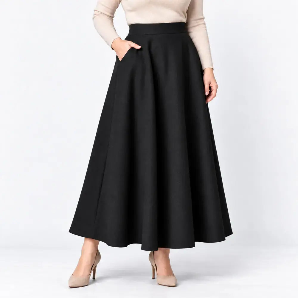 🤩Dús esésű hosszú szoknya zsebekkel – őszi‑téli stílus egyben!👗