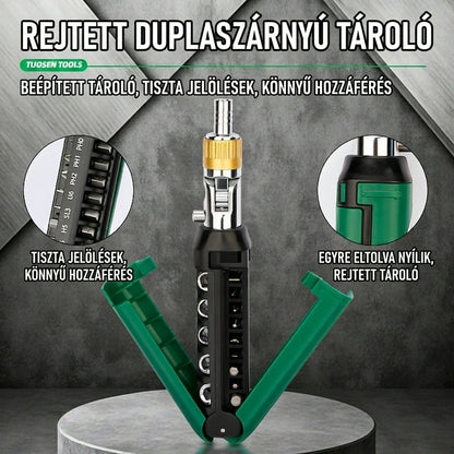 🛠️【1 szett】Gyorsan javítsa meg a bútorokat! Sima racsni és 15 rejtett bit. Nincs többé nehéz szerszámosláda!