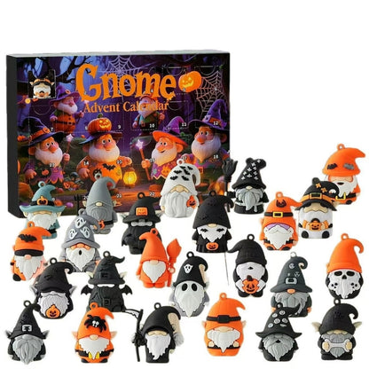 🎃 Utolsó nap 50% KEDVEZMÉNY - 24 napos Halloween gnóm meglepetésfigurák adventi naptár dobozban