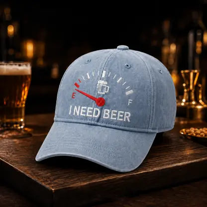 🔥 ZADNJI DAN S 50% POPUSTOM - 🍺 Vezena kapa "POTREBUJEM PIVO" - Unisex spominska kapa 🧢