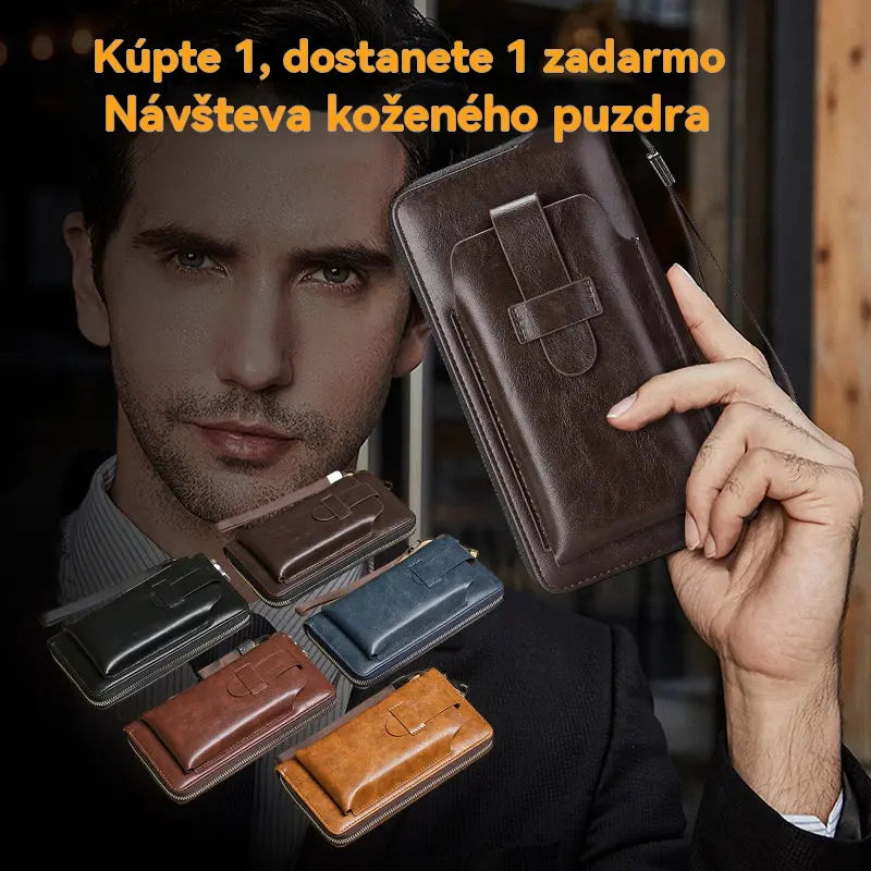 💼Nová ručne vyrobená multifunkčná pánska peňaženka z pravej kože