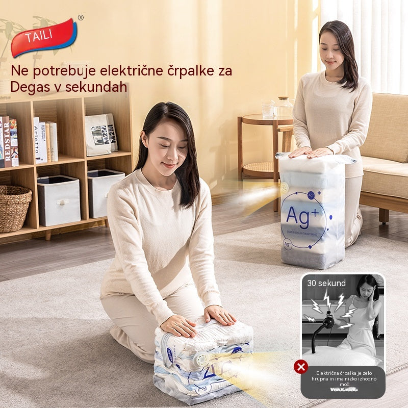 🧳 5 kos za 26 EUR 💨 Velika, stisljiva vakuumska vrečka za shranjevanje: črpalka ni potrebna, neprepustna in idealna za prihranek prostora v kovčkih in doma ✈️