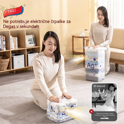 🧳 5 kos za 26 EUR 💨 Velika, stisljiva vakuumska vrečka za shranjevanje: črpalka ni potrebna, neprepustna in idealna za prihranek prostora v kovčkih in doma ✈️
