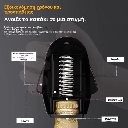 🐧 Ανοιχτήρι «πιγκουίνος» – ανοίγει το μπουκάλι σε 1 δευτερόλεπτο!