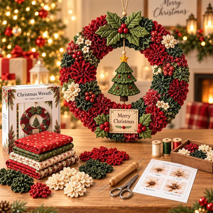 ⏰ POSLEDNÝ DEŇ! Zľava 50 % ✨ Vytvorte si vianočný veniec, ktorým sa budete s hrdosťou pýšiť 🎄❤️ Kreatívna súprava (technika vkladania látky do 3D základu) vrátane návodu a inštrukcií.