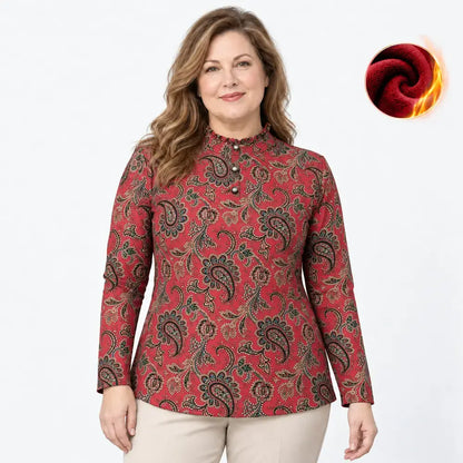 🔥Béléses mintás női felső – meleg és elegáns egyszerre!👚